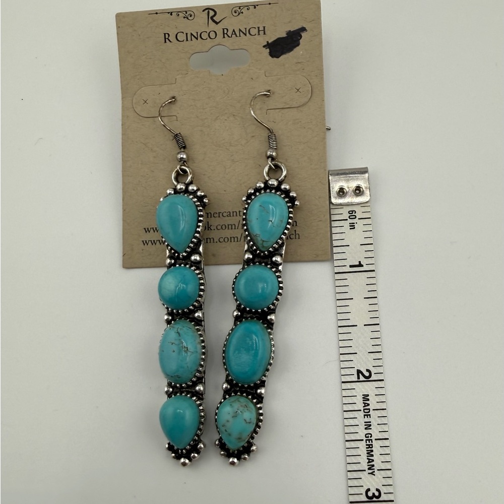 Turquoise Dangle Earrings - Picture 3 of 6